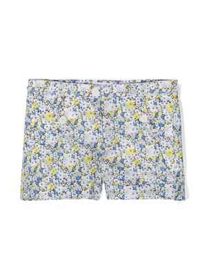 Bonpoint floral-print cotton shorts - White