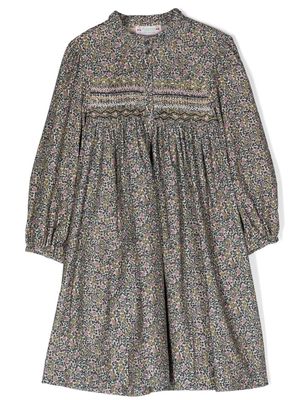 Bonpoint floral print pleated dress - Green