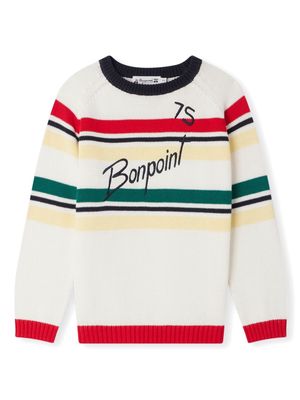 Bonpoint Florencio striped jumper - White