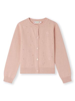 Bonpoint Francille floral cotton cardigan - Pink