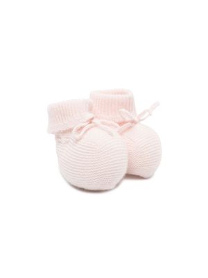 Bonpoint front-tie cashmere slippers - Pink