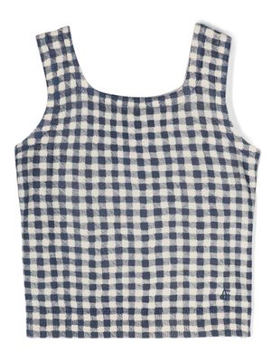 Bonpoint gingham-check knitted tank top - Blue