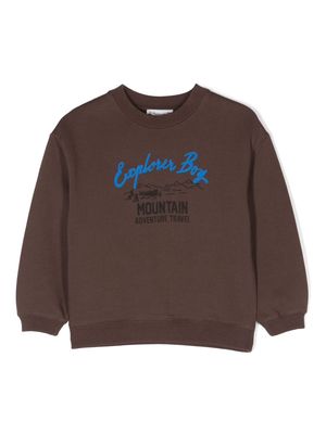 Bonpoint graphic-print cotton sweatshirt - Brown