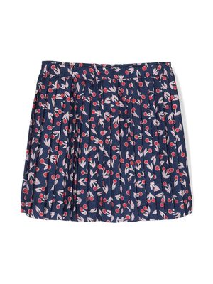 Bonpoint graphic-print pleated skirt - Blue