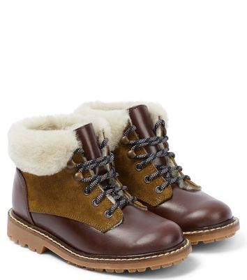 Bonpoint Henri shearling-lined leather boots