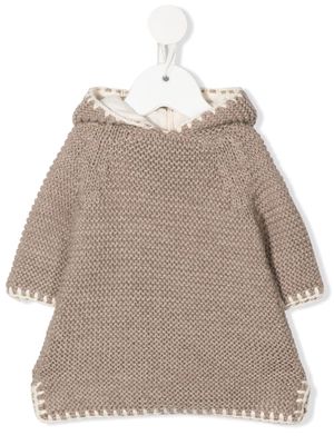 Bonpoint hooded alpaca wool knit top - Neutrals