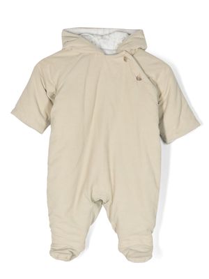 Bonpoint hooded cotton romper - Neutrals