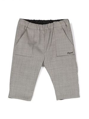 Bonpoint houndstooth-pattern elasticated-waist trousers - Brown