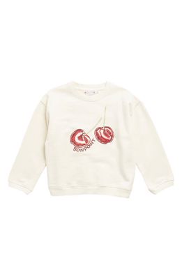 Bonpoint Kids' Embroidered Cherry Cotton Sweater in Naturel 106A