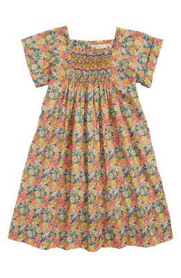 Bonpoint Kids' Liberty Floral Print Smocked Cotton Dress in Floral Multicolor