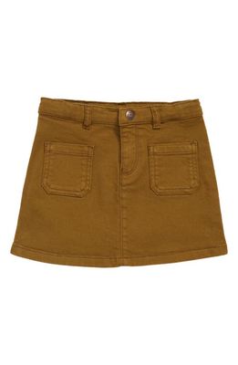Bonpoint Kids' Tison Stretch Organic Cotton Twill Miniskirt in 045A Kaki Clair