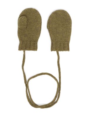 Bonpoint knitted wool mittens - Green