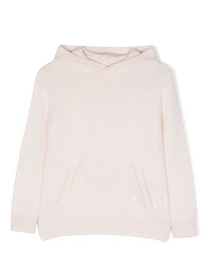 Bonpoint logo-embroidered cashmere hoodie - Pink