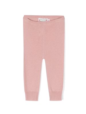 Bonpoint logo-embroidered cashmere leggings - Pink