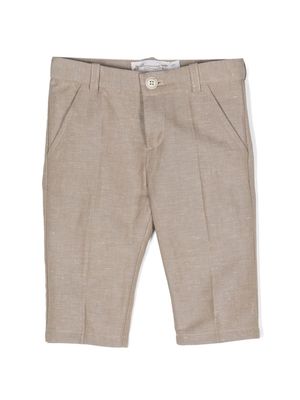 Bonpoint logo-embroidered chino trousers - Neutrals