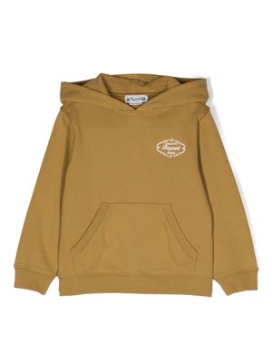 Bonpoint logo-embroidered cotton hoodie - Yellow