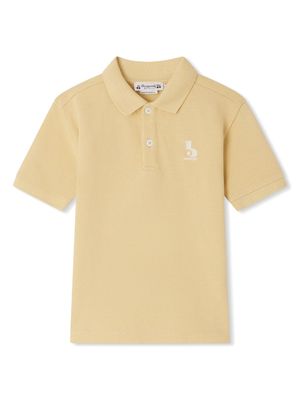 Bonpoint logo-embroidered cotton polo top - Yellow