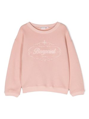 Bonpoint logo-embroidered crew-neck sweatshirt - Pink