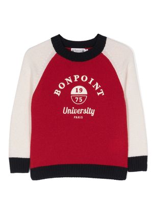 Bonpoint logo-embroidered wool sweatshirt