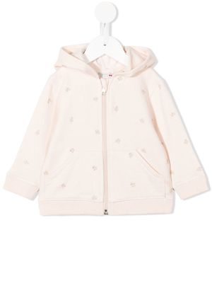 Bonpoint logo-embroidered zip-up hoodie - Pink