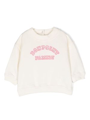 Bonpoint logo-patch cotton sweatshirt - White