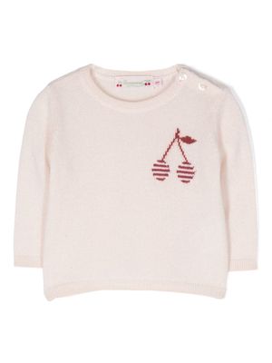 Bonpoint logo-print cashemere jumper - Pink