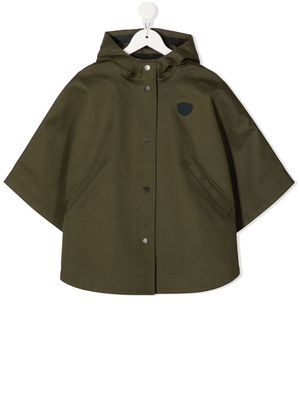 Bonpoint logo-print hooded rain jacket - Green