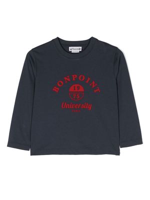 Bonpoint logo-print long-sleeve T-shirt - Blue
