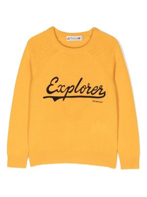 Bonpoint logo-print wool sweatshirt - Orange