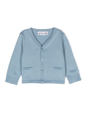 Bonpoint long-sleeve knitted cardigan - Blue