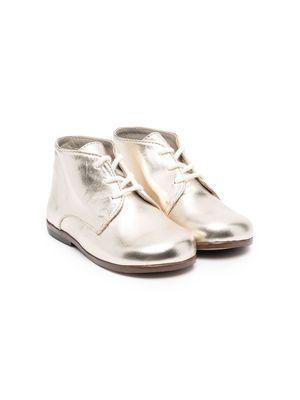 Bonpoint metallic-effect lace-up boots - Gold