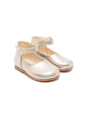 Bonpoint metallic leather ballerina shoes - Gold