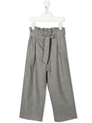 Bonpoint Natalia belted straight trousers - Grey