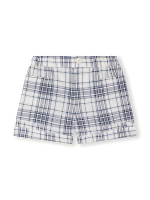 Bonpoint Nateo checked cotton shorts - White