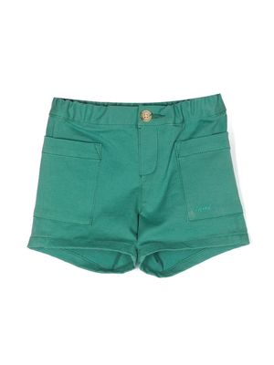 Bonpoint Nateo embroidered-logo shorts - Green