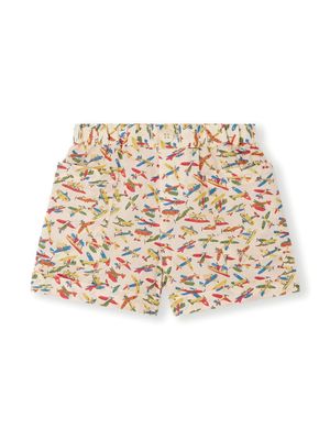 Bonpoint Nateo graphic-print cotton shorts - Neutrals