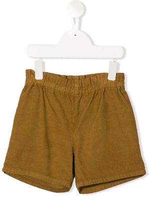 Bonpoint paper-bag waist corduroy shorts - Brown