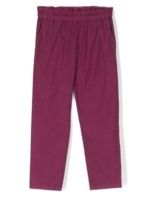 Bonpoint paperbag waist cotton trousers - Purple