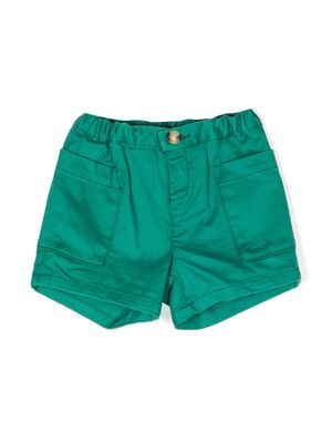Bonpoint patch-pocket stretch-cotton shorts - Green