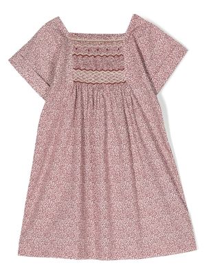 Bonpoint Paysanne smocked-panel dress - Red