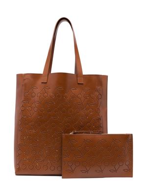 Bonpoint perforated leather tote bag - Brown