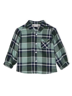 Bonpoint plaid-check cotton shirt - Green