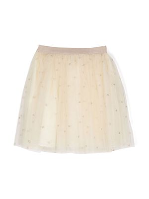 Bonpoint Pois star-embroidered tulle skirt - Gold