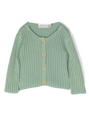 Bonpoint ribbed knit cardigan - Green