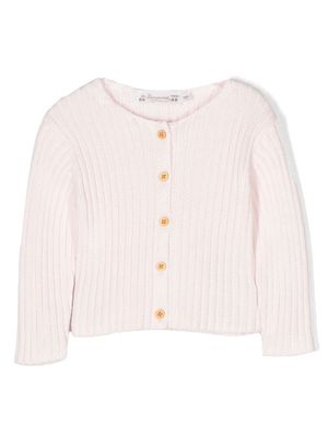 Bonpoint ribbed knit cardigan - Pink
