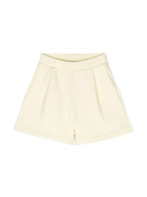 Bonpoint ribbed-waistband cotton shorts - Yellow