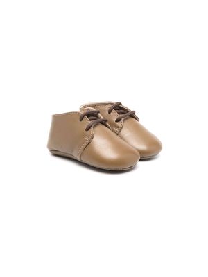 Bonpoint round-toe leather pre-walkers - Brown