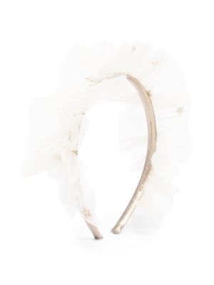Bonpoint ruffle-detail tulle hair band - Gold