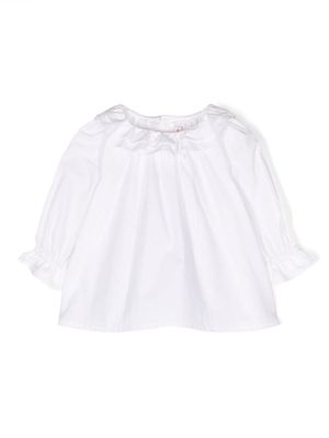 Bonpoint ruffled-collar long-sleeved blouse - White