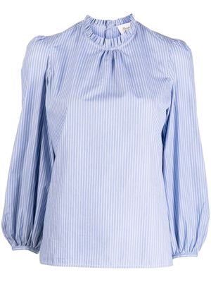 Bonpoint ruffled-collar pinstripe blouse - Blue